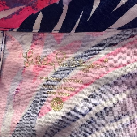 Lilly Pulitzer EUC Pretty Pink Blue White Long Sleeve Crew Neck Tunic Dress XS - Picture 4 of 6